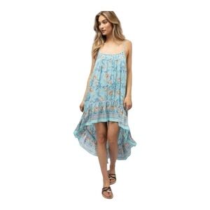 J.NNA Floral high low dress with spaghetti straps, ruffle bottom sz: S